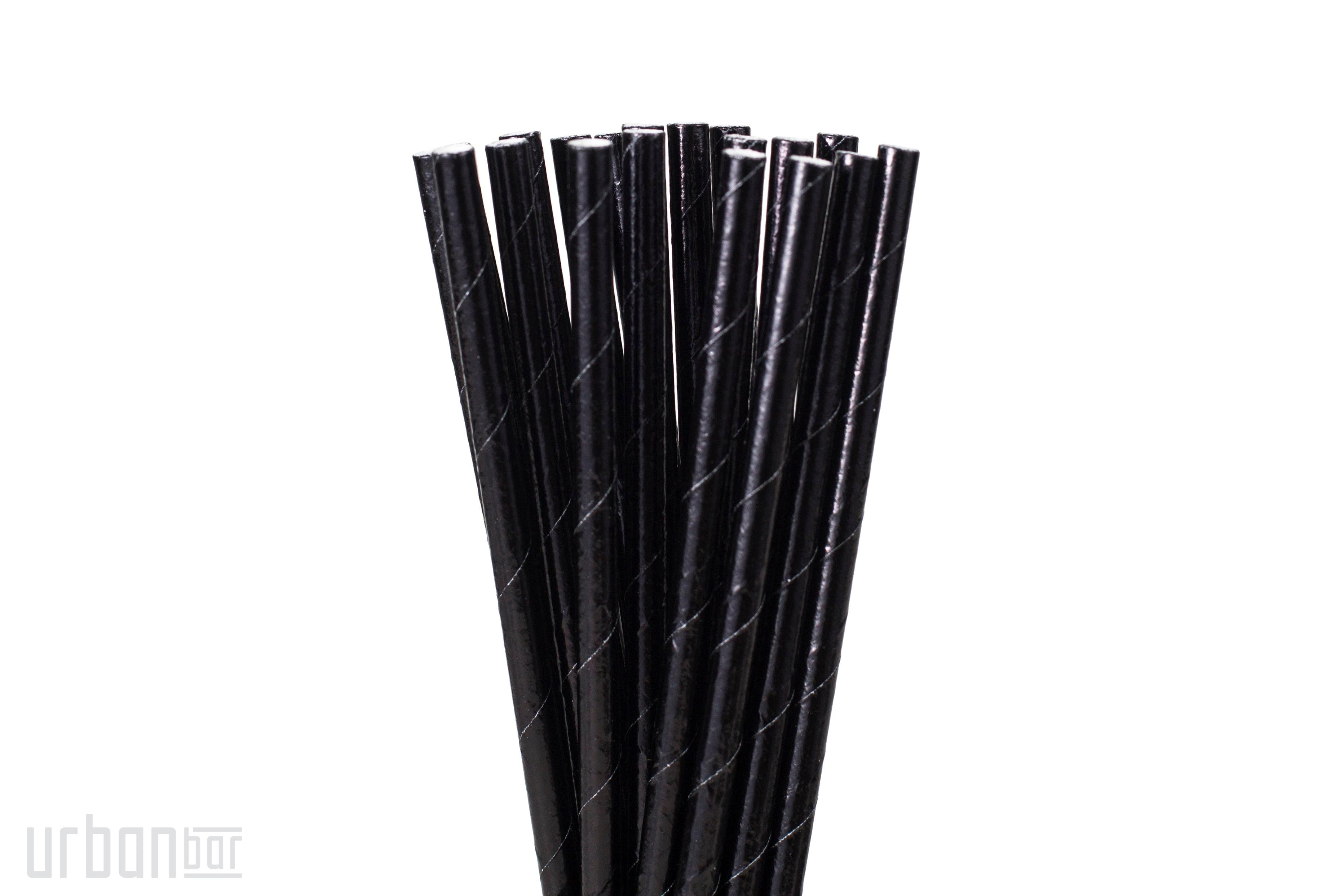 Pajitas de papel negras, caja de 250 unidades