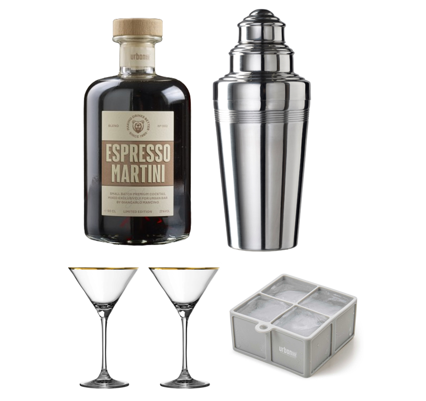 Einfaches Espresso-Martini-Cocktail-Set