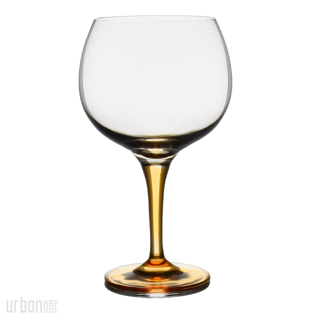 Copa de ginebra con tallo ámbar y forma de globo, 60 cl