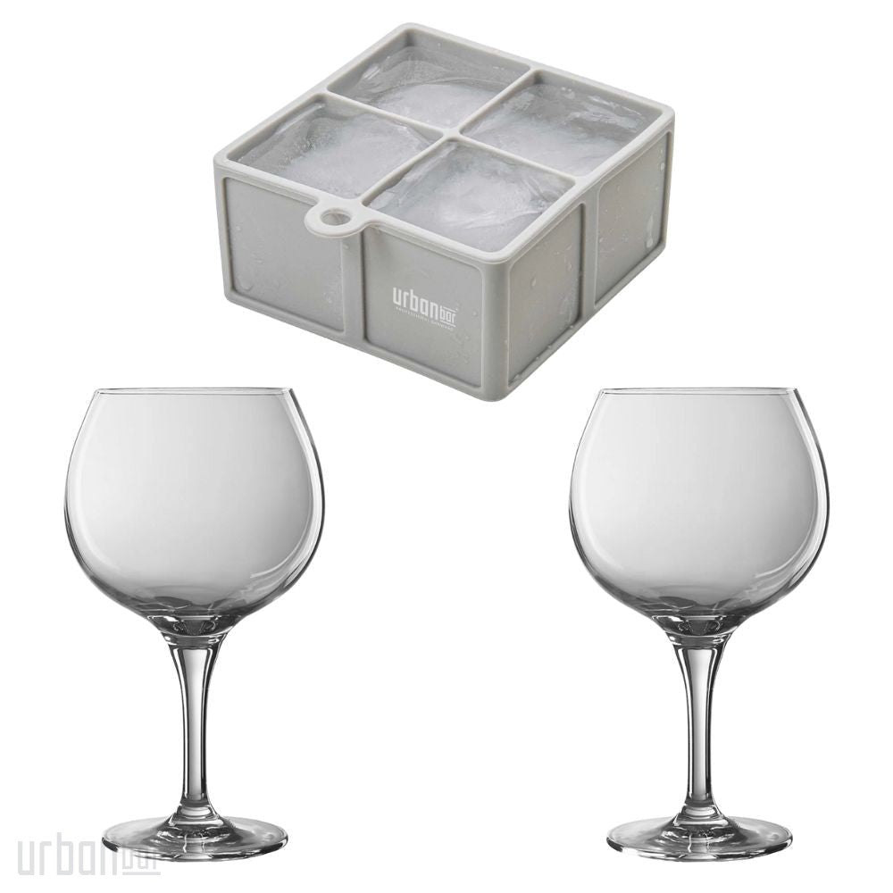 Set de bandeja para cubitos de hielo y copa globo para ginebra