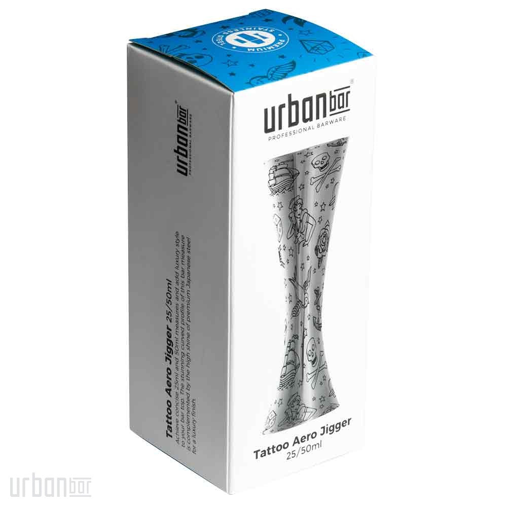 Jigger de acero inoxidable Tattoo Aero® de 25 ml/50 ml