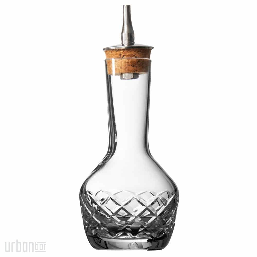 Botella de bitter de cristal hecha a mano con corte de diamante de 9 cl
