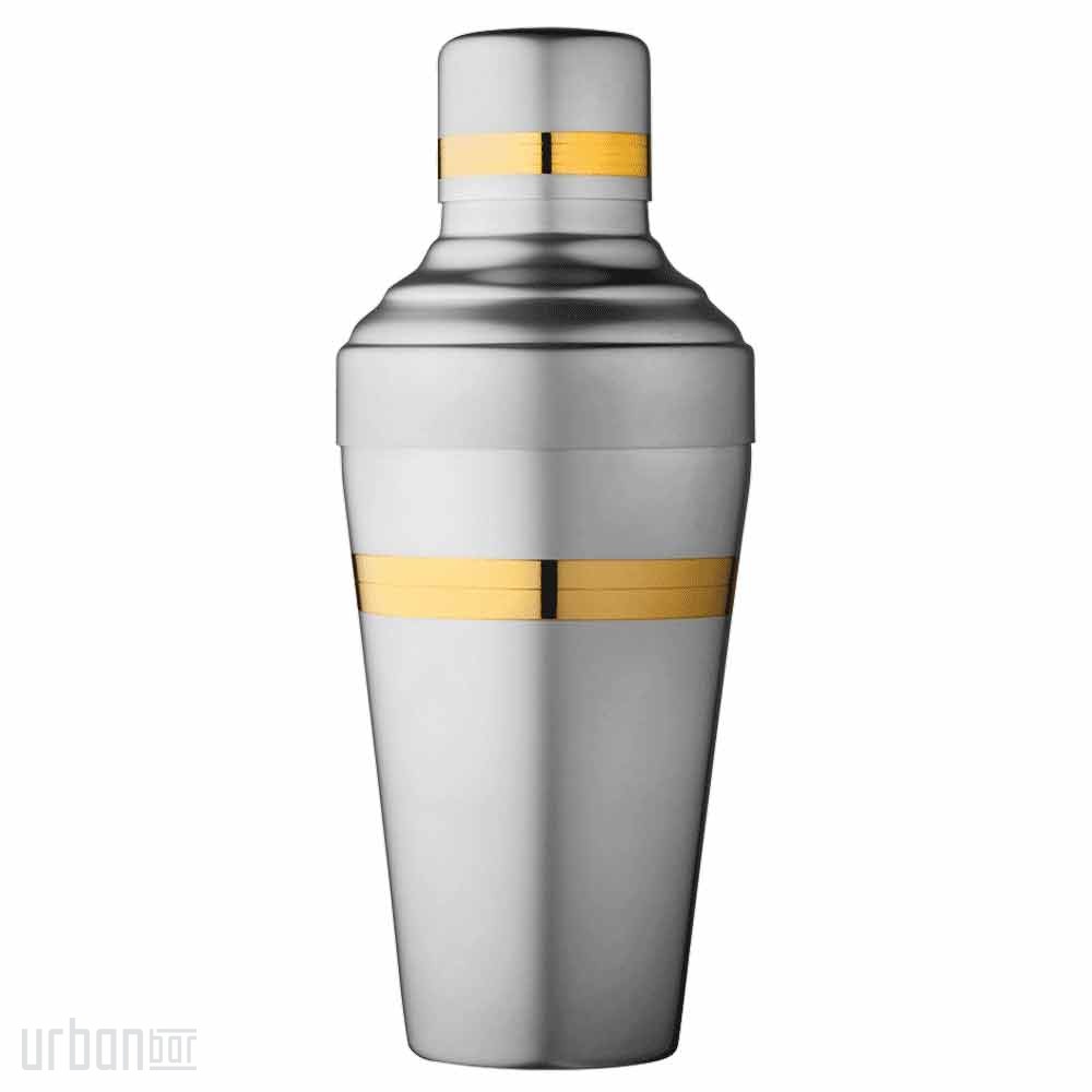 Coctelera Baron Yukiwa de acero dorado y mate de 50 cl