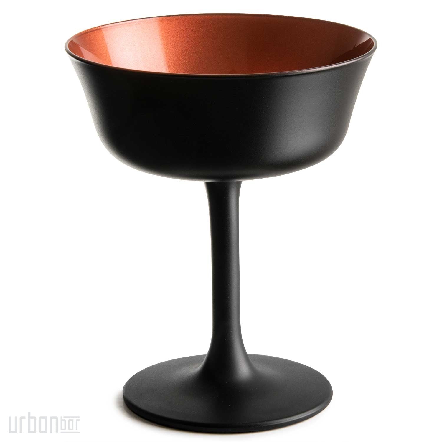 Copa de cóctel de champán negro con platillo 26 cl Oro Nero Fizzio