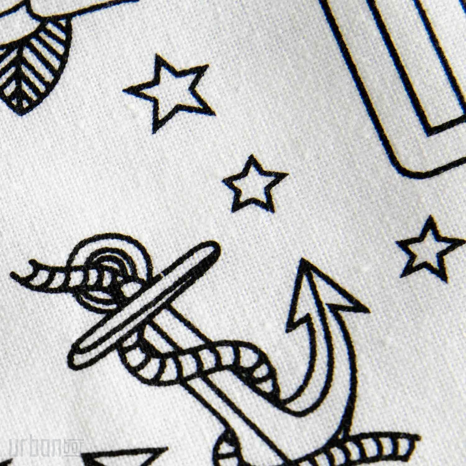 Toalla de cocina de algodón con motivos de tatuajes