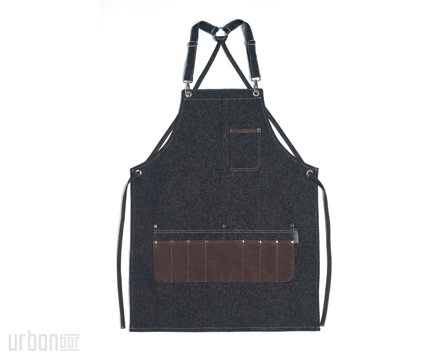 Delantal 100% Denim con detalles en piel II