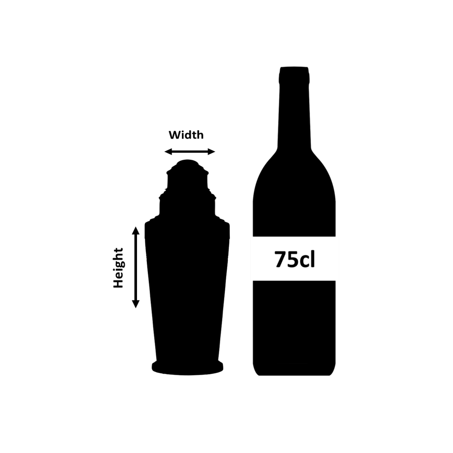 Shaker Coley a tre pezzi con base, lucido 50cl