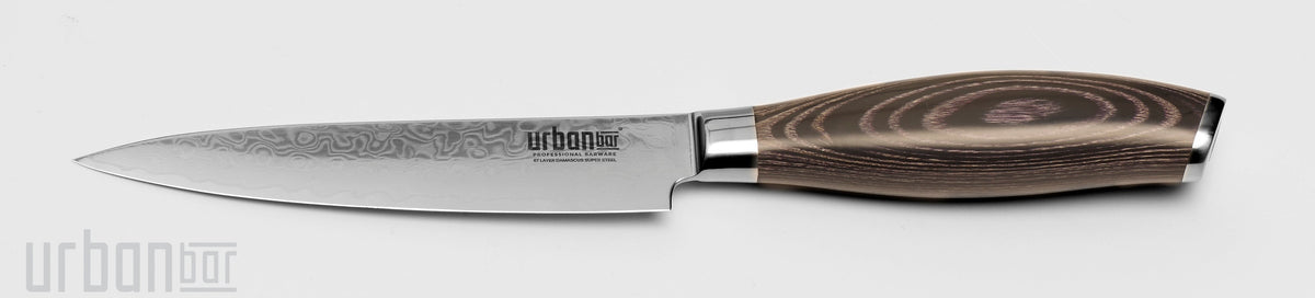 Cuchillo de barra de acero de Damasco de 14,5 cm