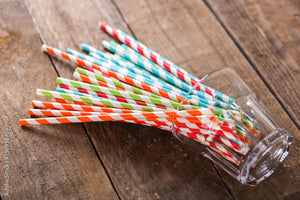Mixed Colour Paper Straws Box of 250