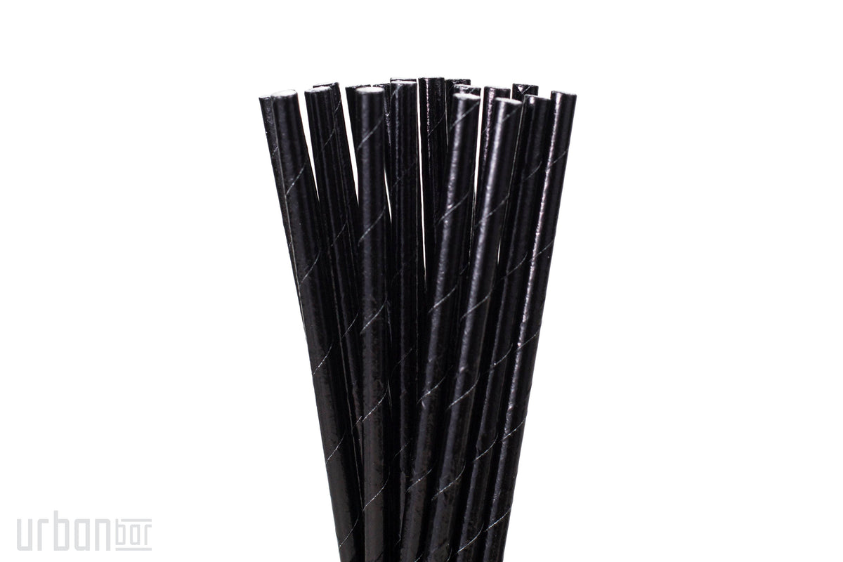 Pailles en papier noires, boîte de 250
