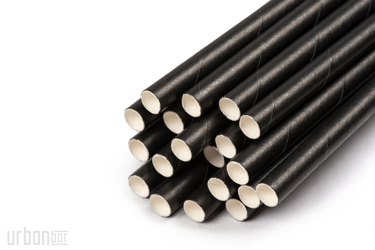 Pailles en papier noires, boîte de 250