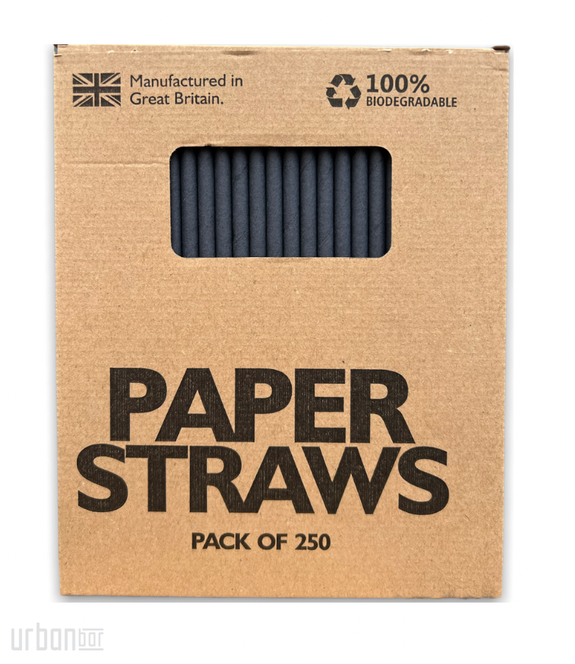 Pailles en papier noires, boîte de 250