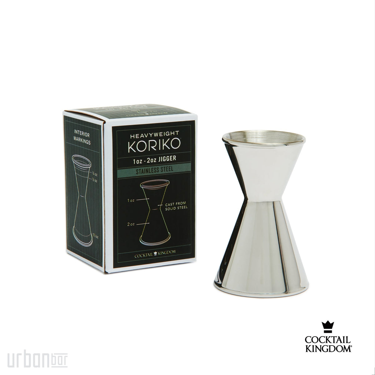 Jigger Koriko® de peso pesado de 1 oz/2 oz - Acero inoxidable