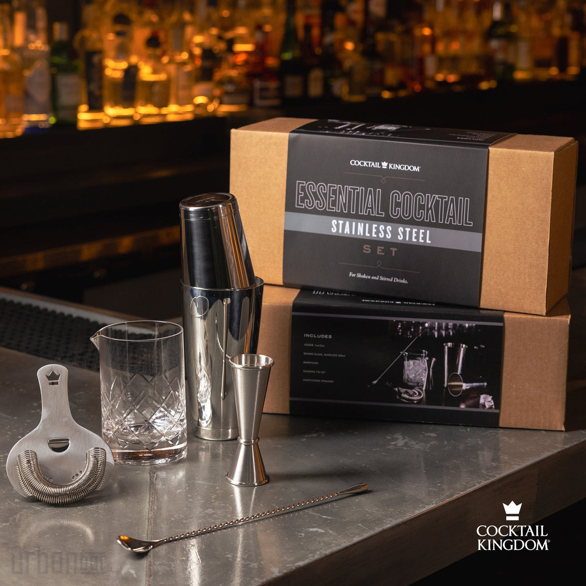Cocktail Kingdom® Set à cocktail essentiel - Acier inoxydable