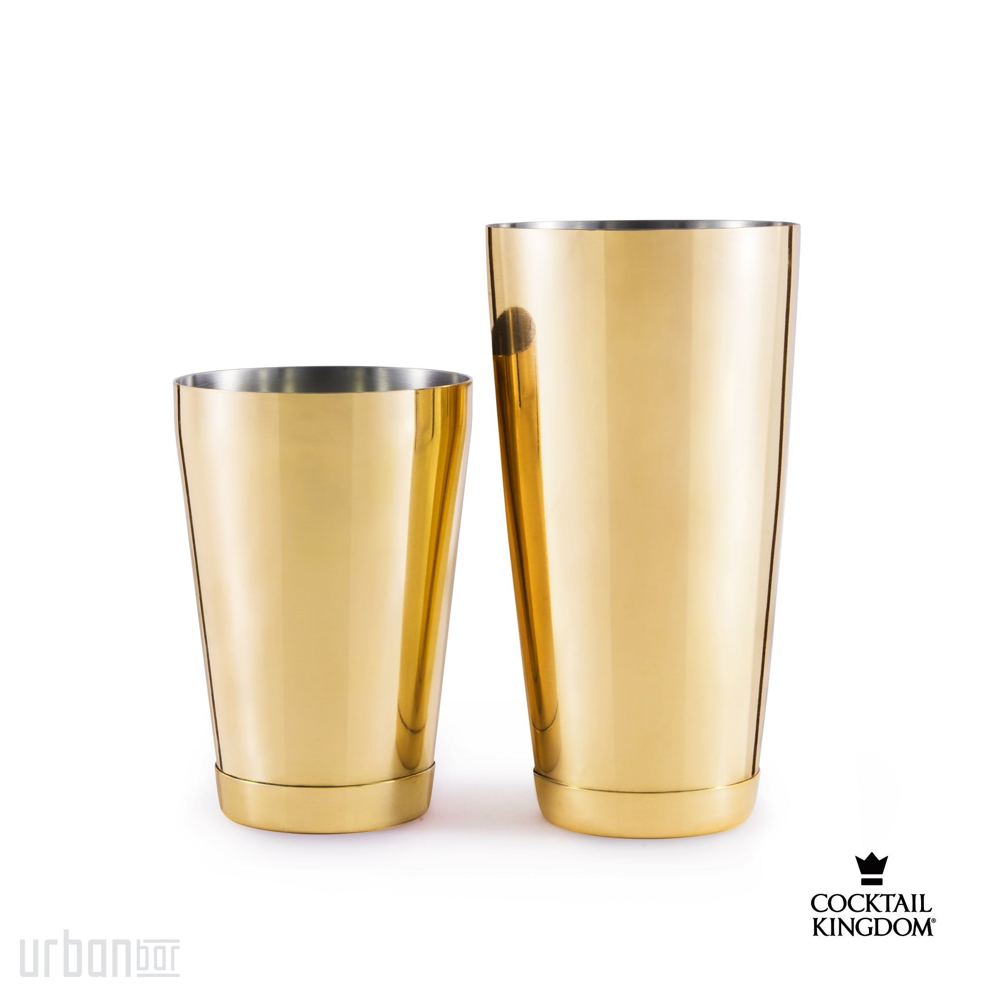 Juego de dos recipientes para batidos con peso Koriko®, bañados en oro