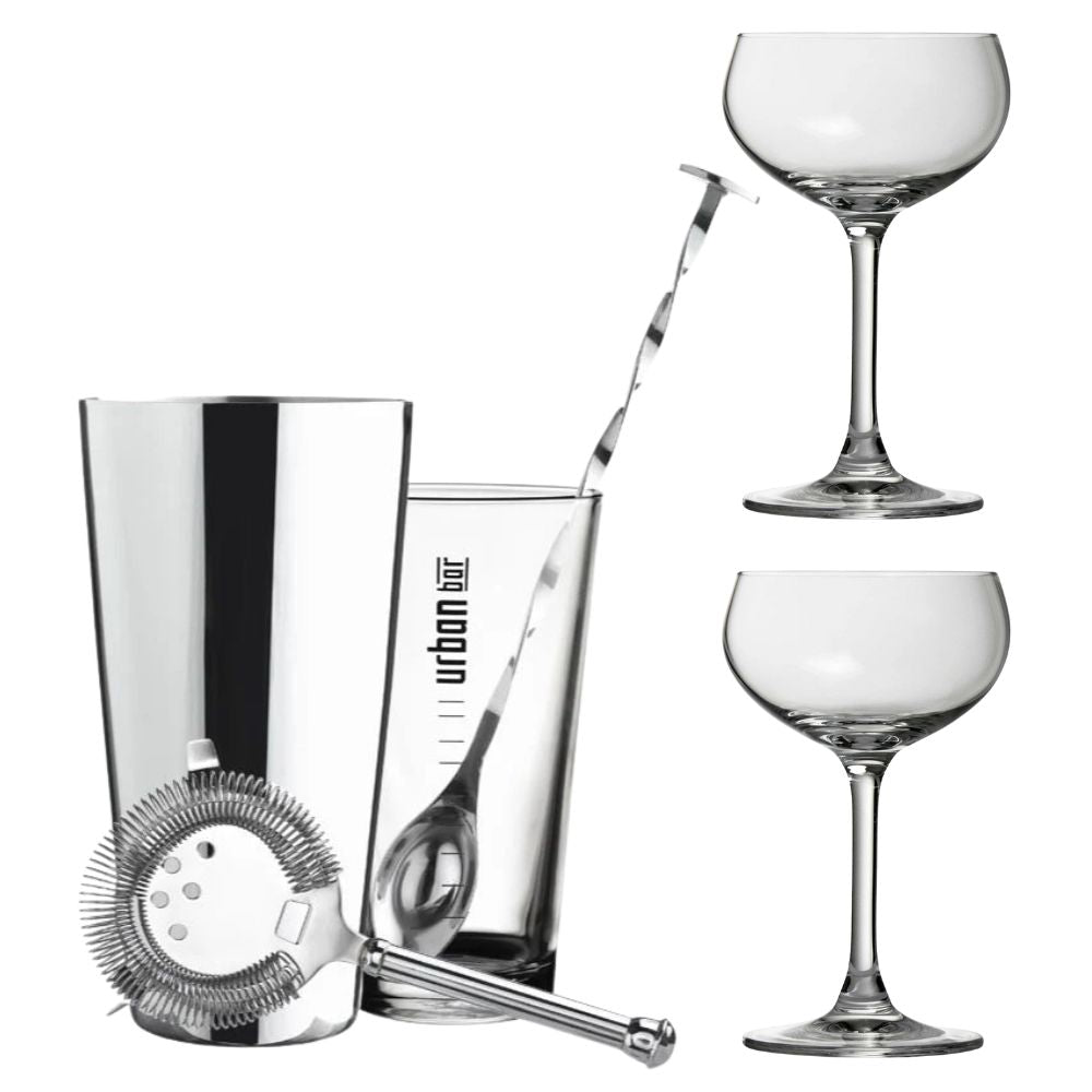 Urban Bar Cocktail Kit and Coupe Glass