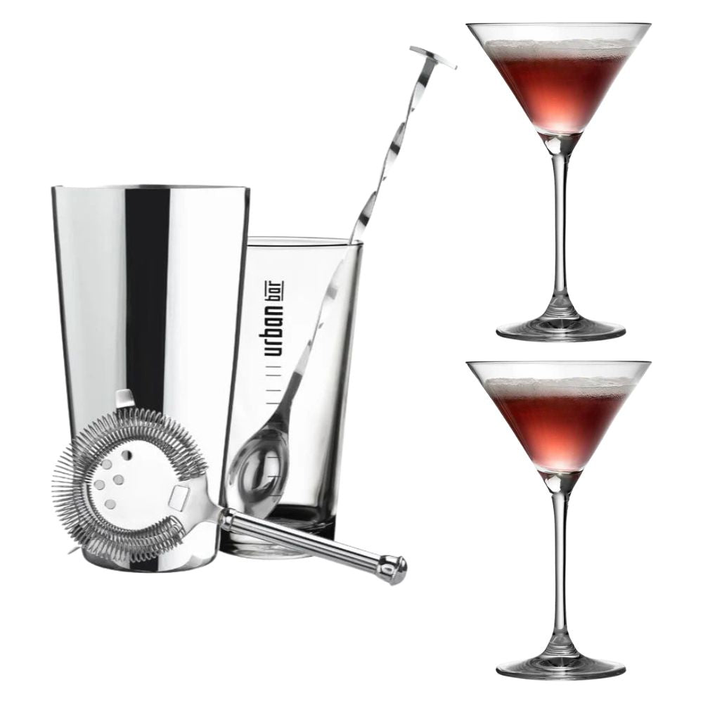 Urban Bar Cocktail Kit and Martini Glass