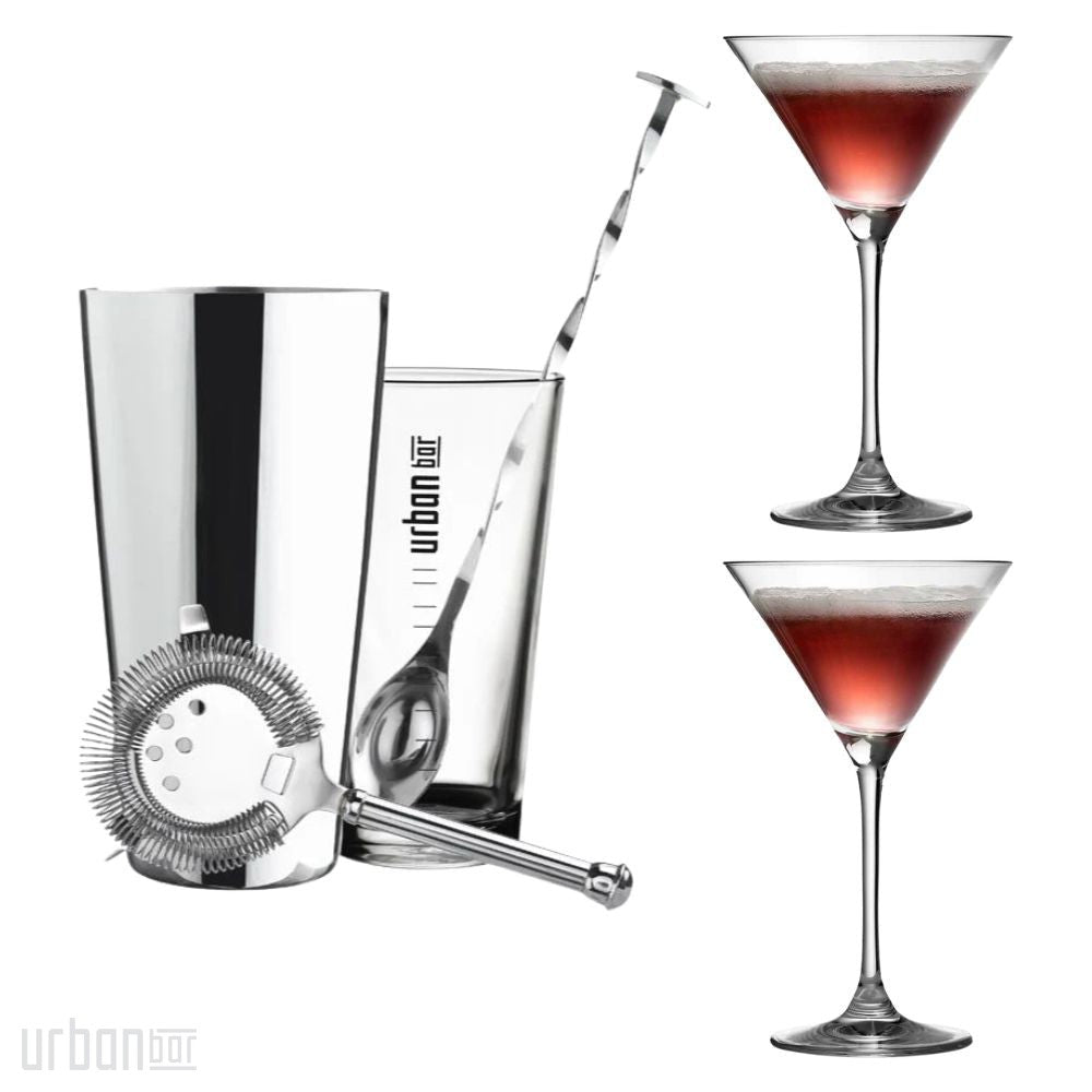 Kit de cóctel y set de copas Martini