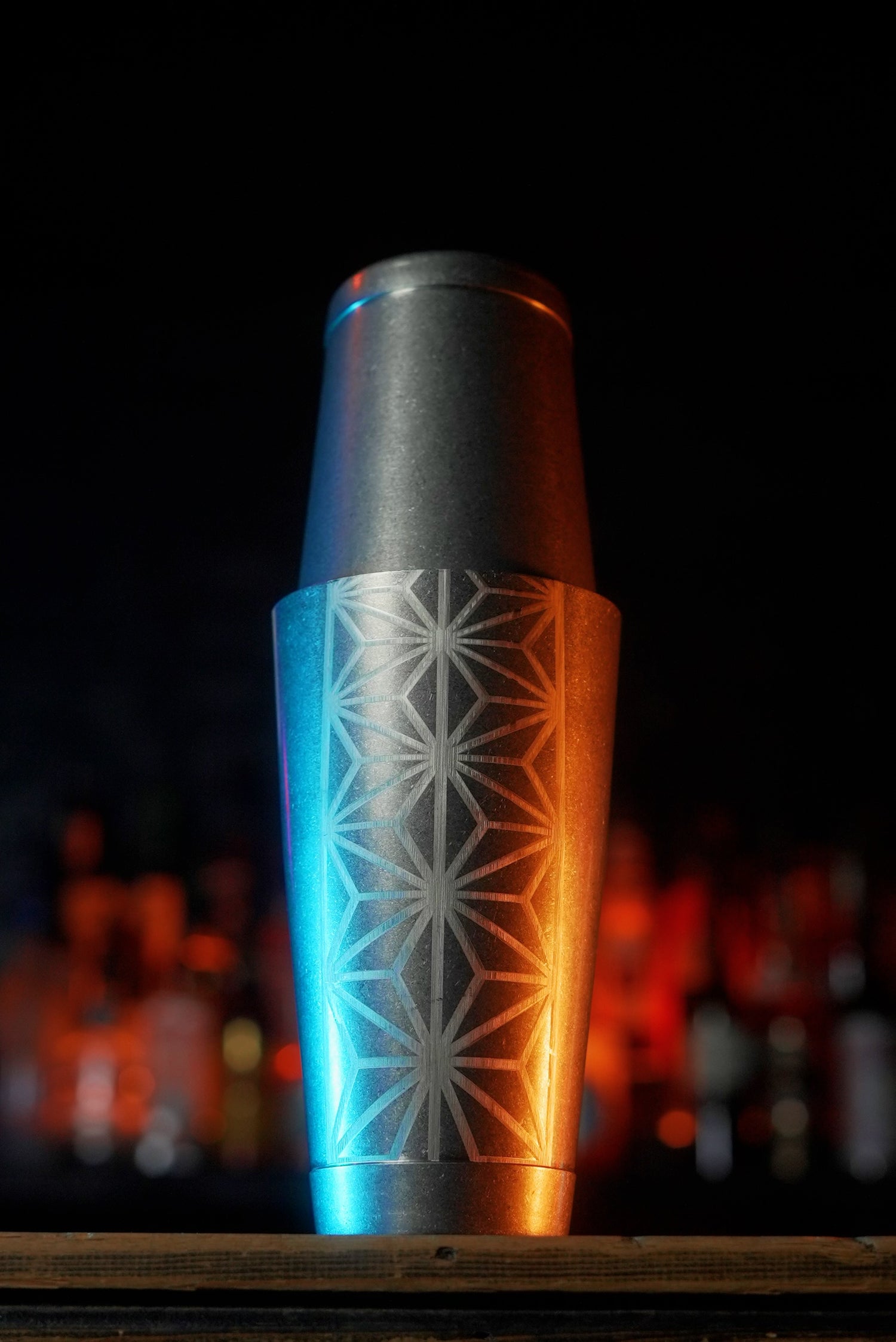Geometric Tin-on-Tin Cocktail Shaker
