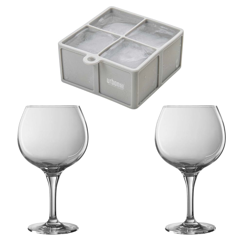 Urban Bar Ice Cube Tray and Gin Balloon Glass
