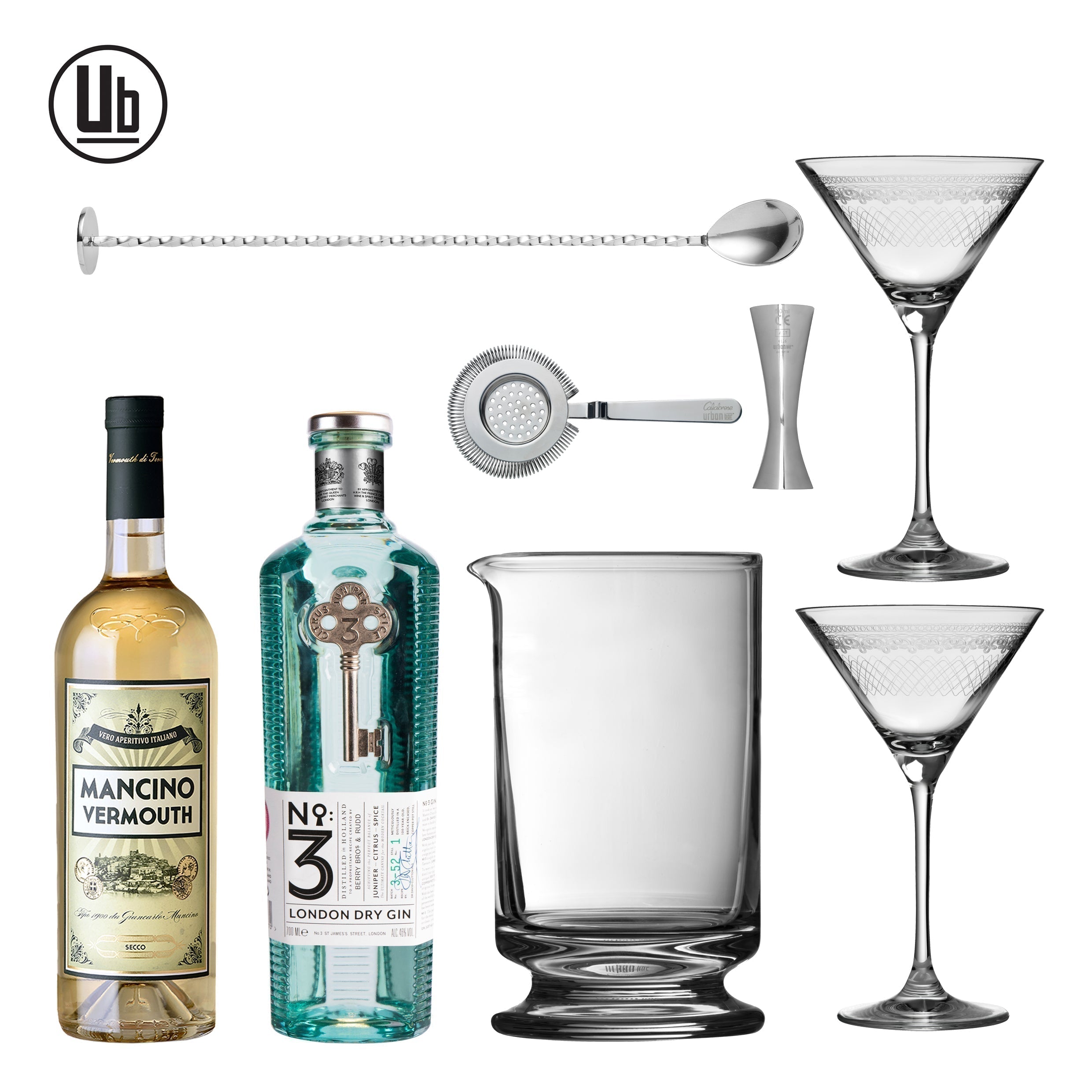 London Gin Martini Cocktail-Set