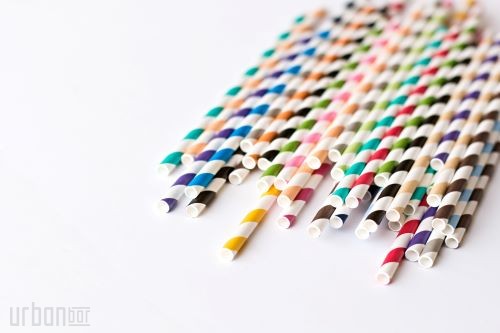Boîte de 250 pailles en papier multicolores