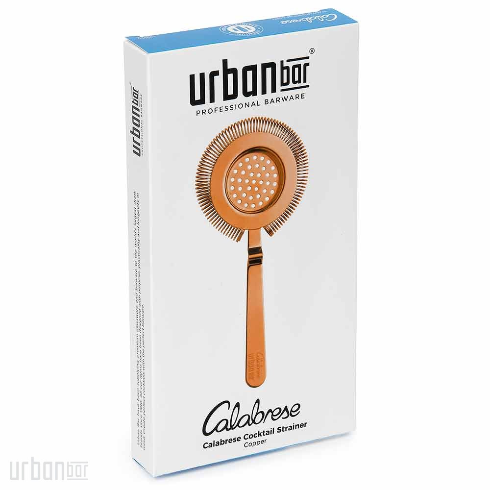 Colador de cóctel Hawthorne de cobre Calabrese con montaje en superficie de 20,5 cm