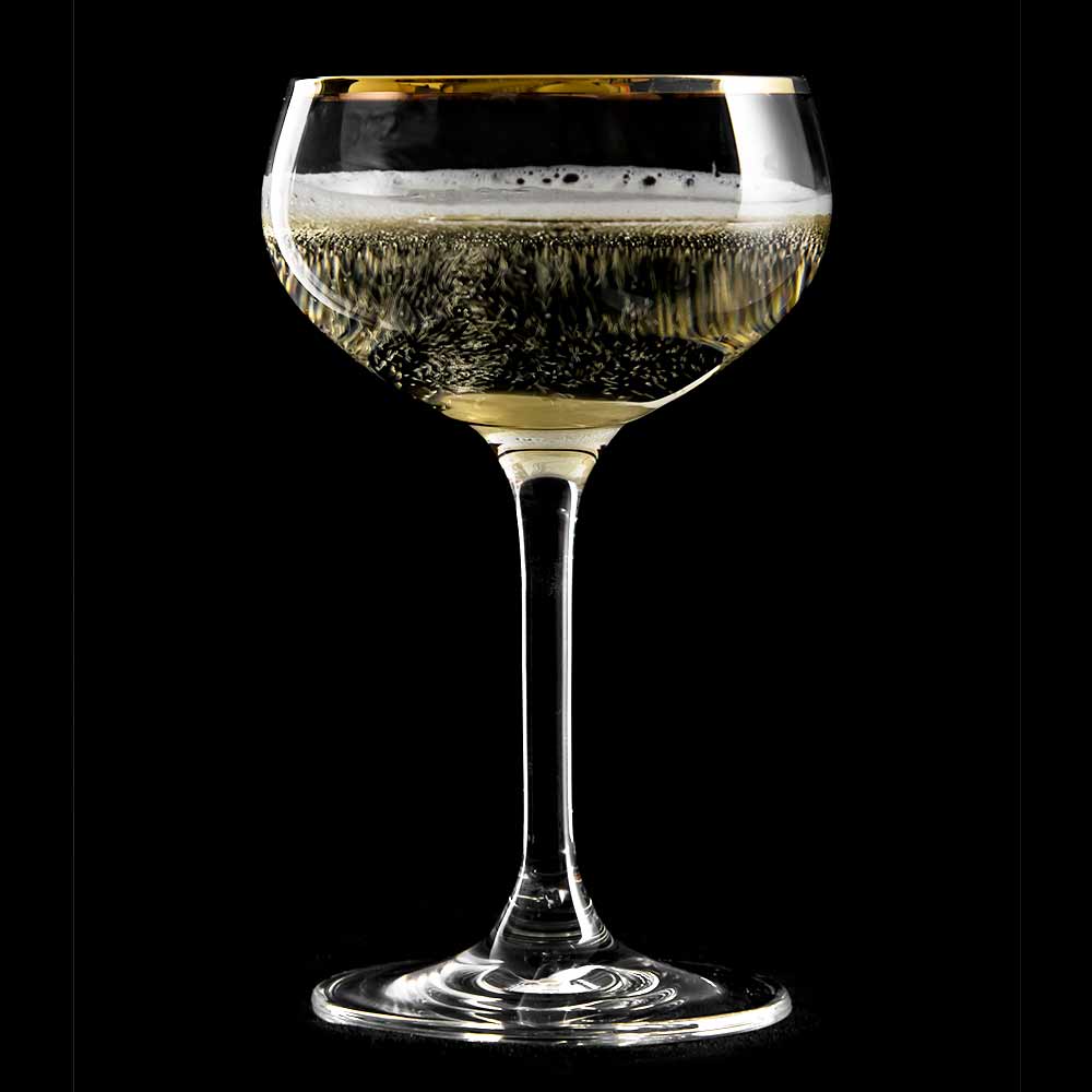 Gold Rim Champagne Glass Coupe 21cl- Box4