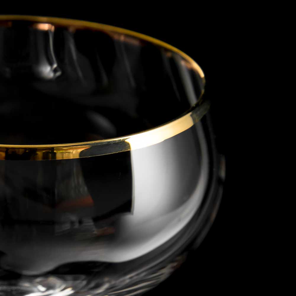 Gold Rim Champagne Glass Coupe 21cl- Box4