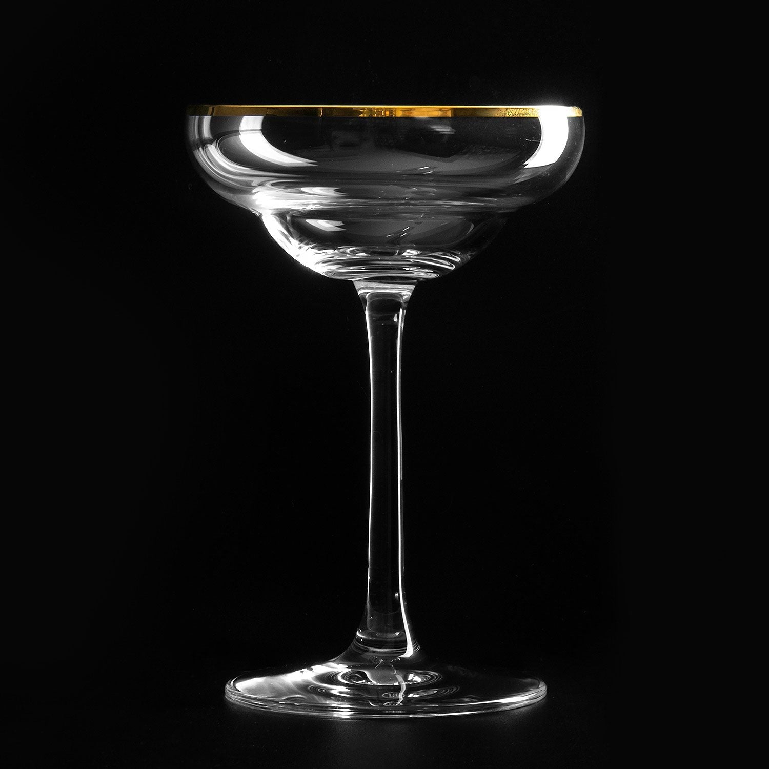 Gold Rim Coley Crystal Glass Coupe 17cl - Thumbnail 2