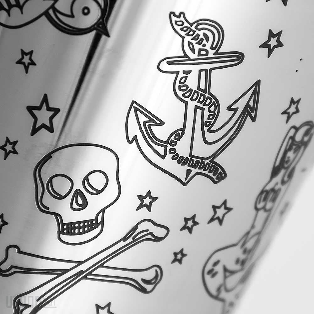 Shaker à cocktails en acier inoxydable lesté Tattoo, tin-on-tin 75cl