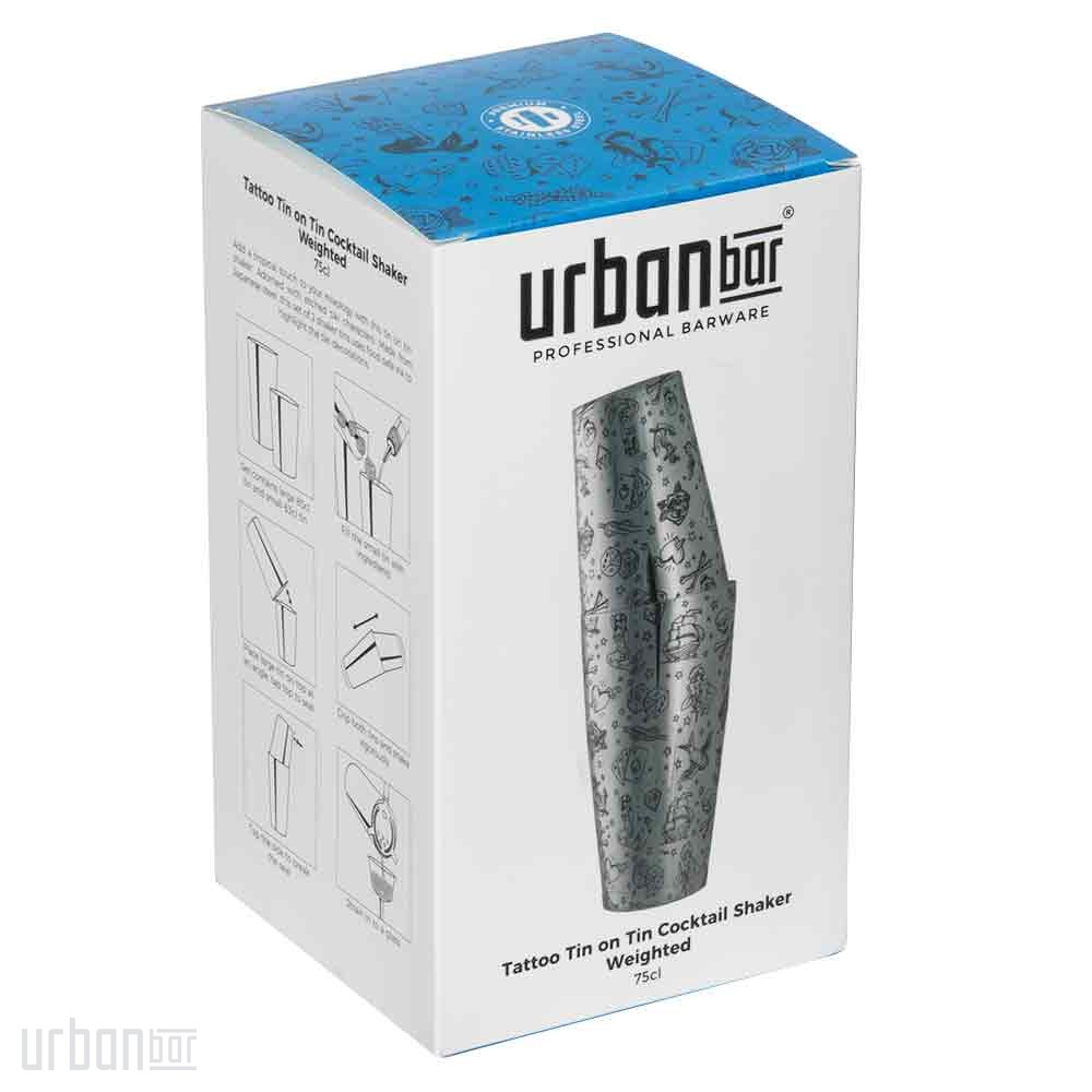 Shaker à cocktails en acier inoxydable lesté Tattoo, tin-on-tin 75cl