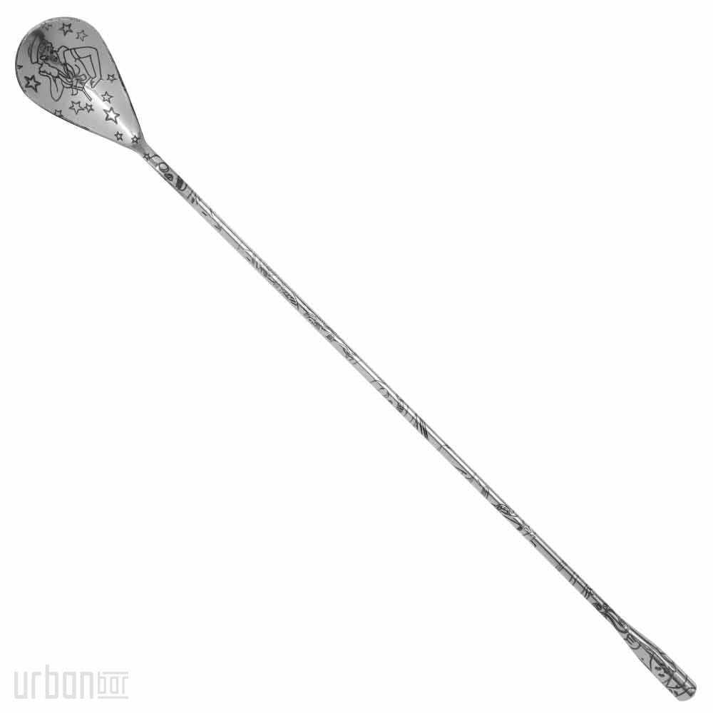 Cuchara de barra de acero inoxidable para cócteles Tattoo de 30 cm