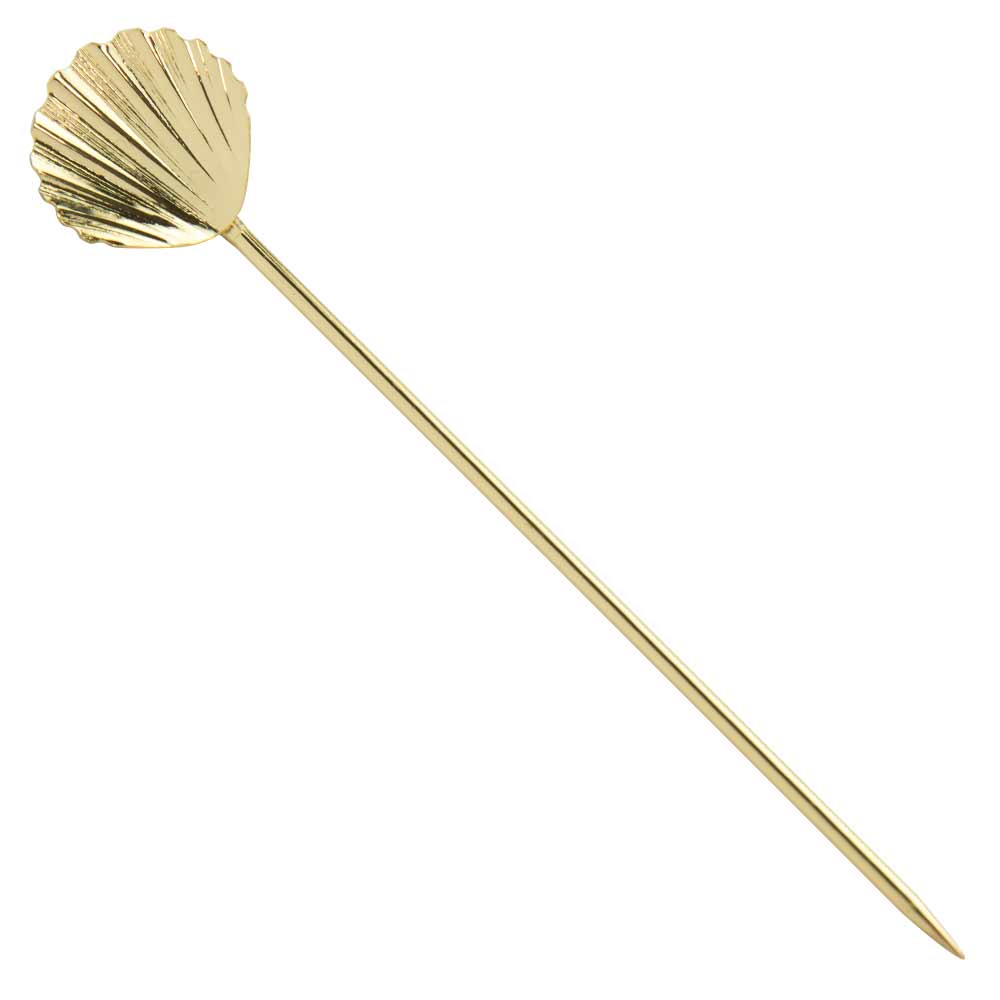 Gold Scallop Cocktail Pick 11cm (pack of 6)