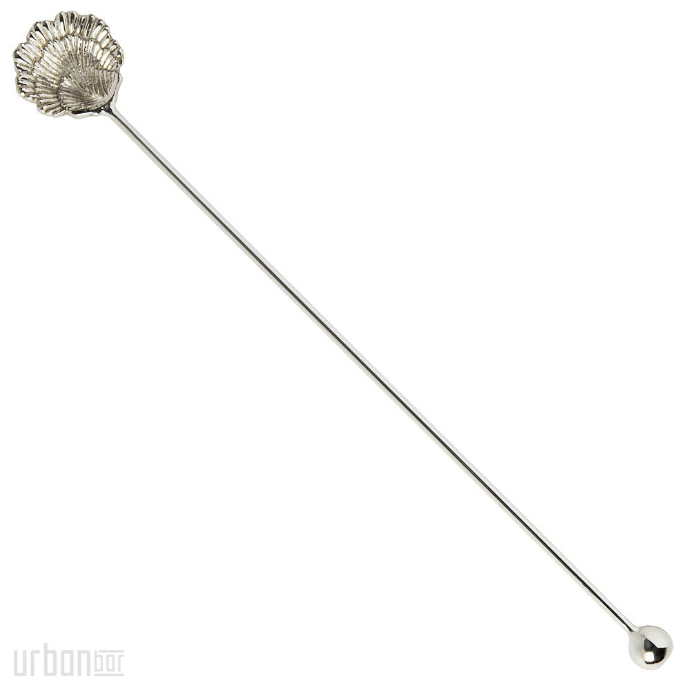 Cuchara de barra con forma de vieira bañada en plata Classico de 32 cm