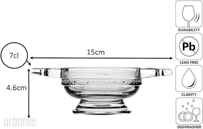 Cuenco de cristal para quaich de 89 cl