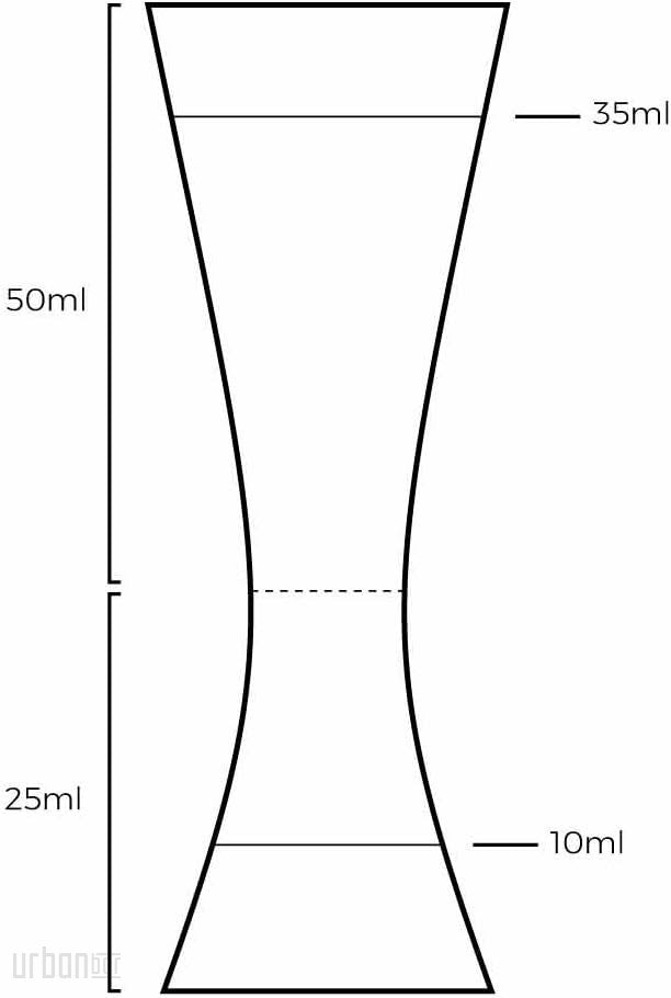 Vaso medidor de acero inoxidable Tiki Aero® de 25 ml/50 ml