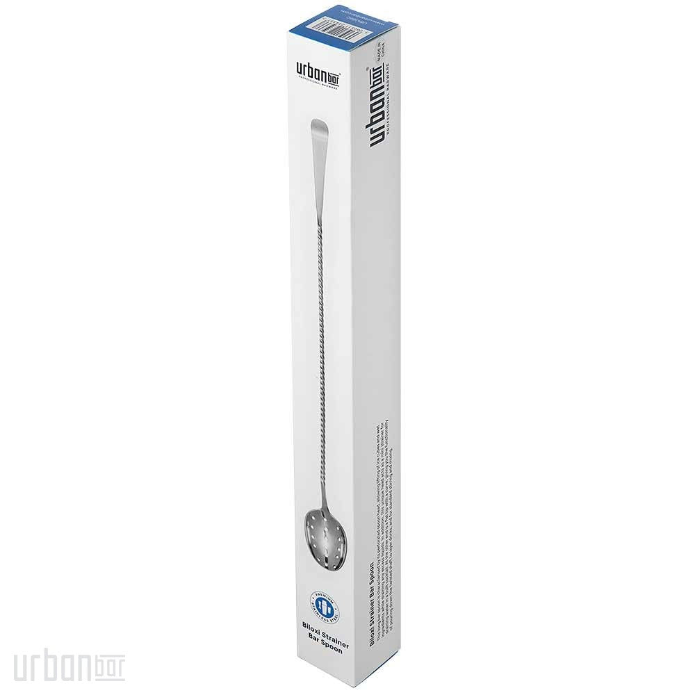 Biloxi Barlöffel mit Sieb aus Edelstahl, 34,5 cm