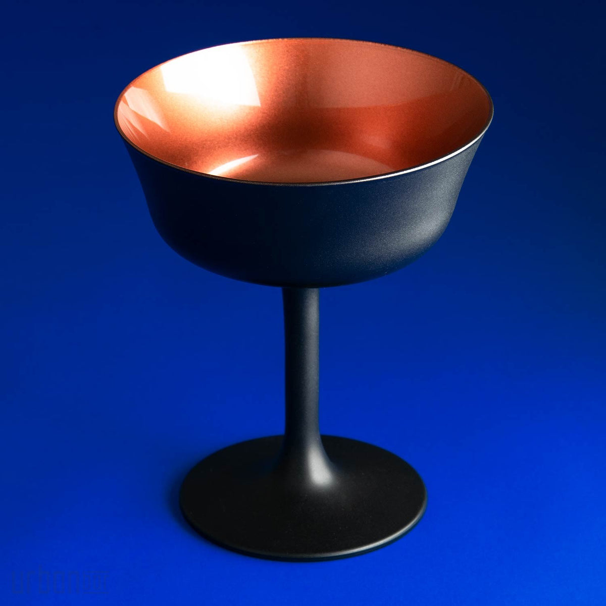Verre à cocktail champagne noir, soucoupe 26 cl Oro Nero Fizzio