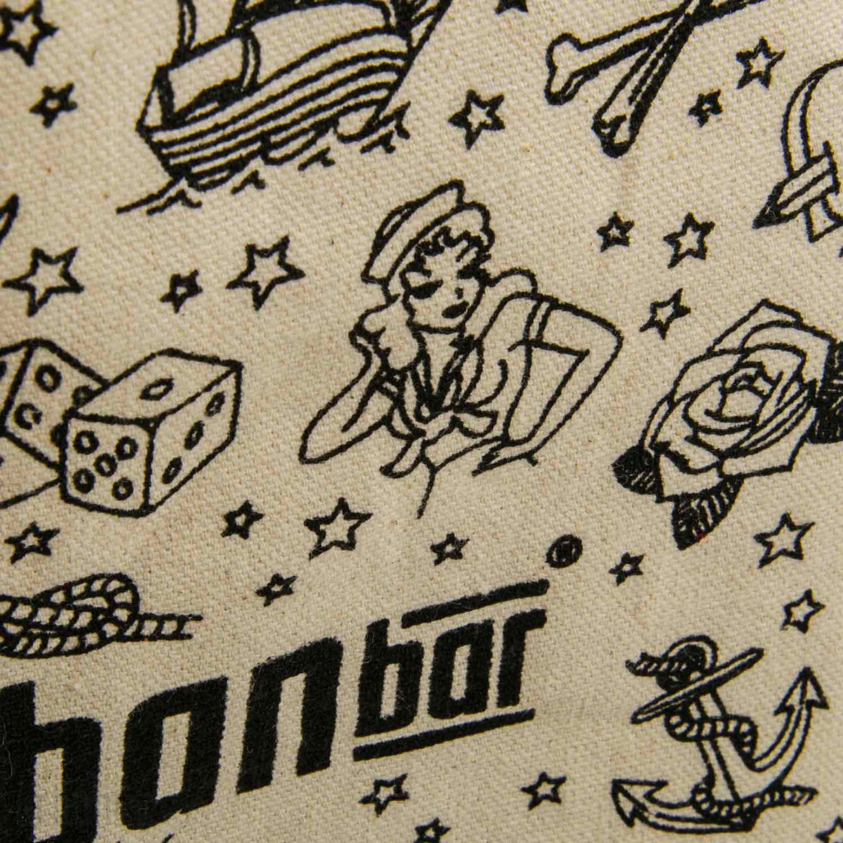 Sac fourre-tout en coton Tattoo 39 cm x 42 cm