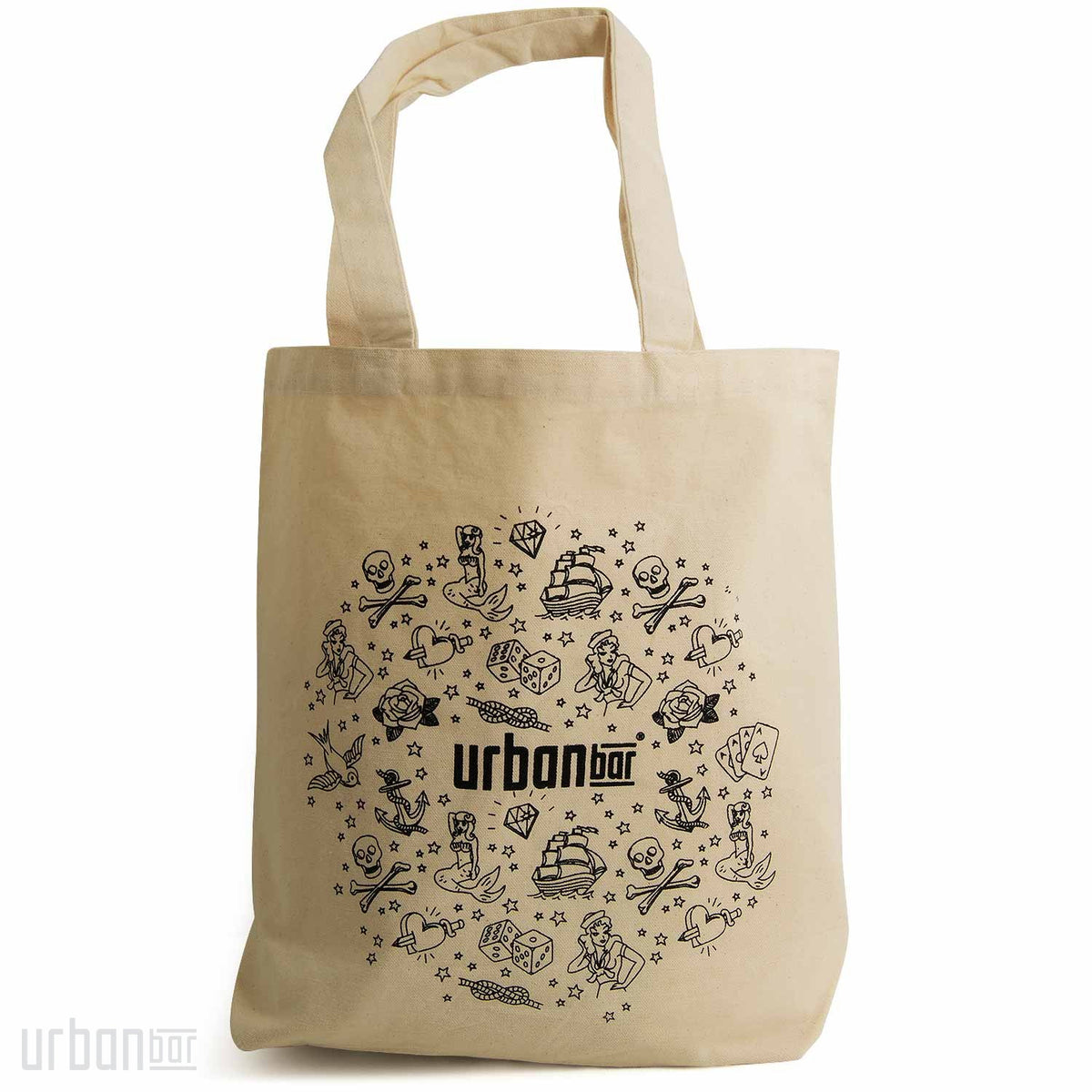 Sac fourre-tout en coton Tattoo 39 cm x 42 cm
