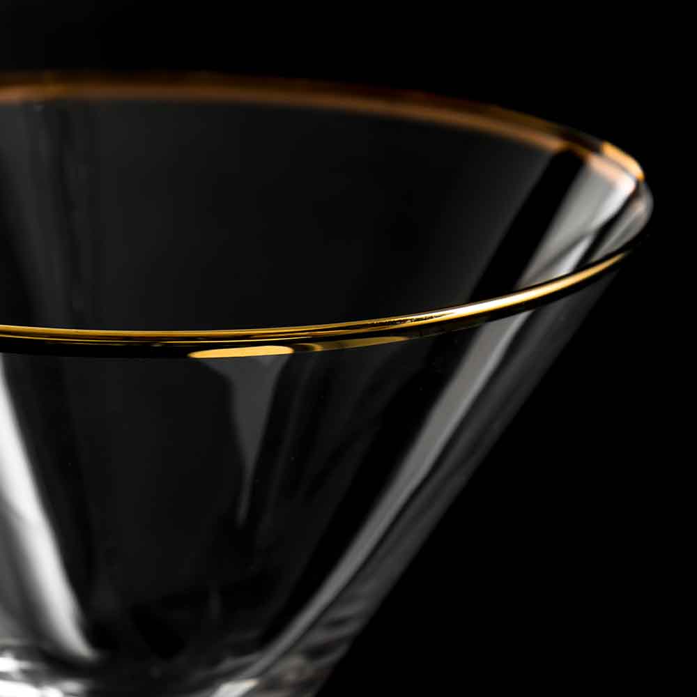 Verdot Copa de martini con borde dorado 21cl - Caja de 6