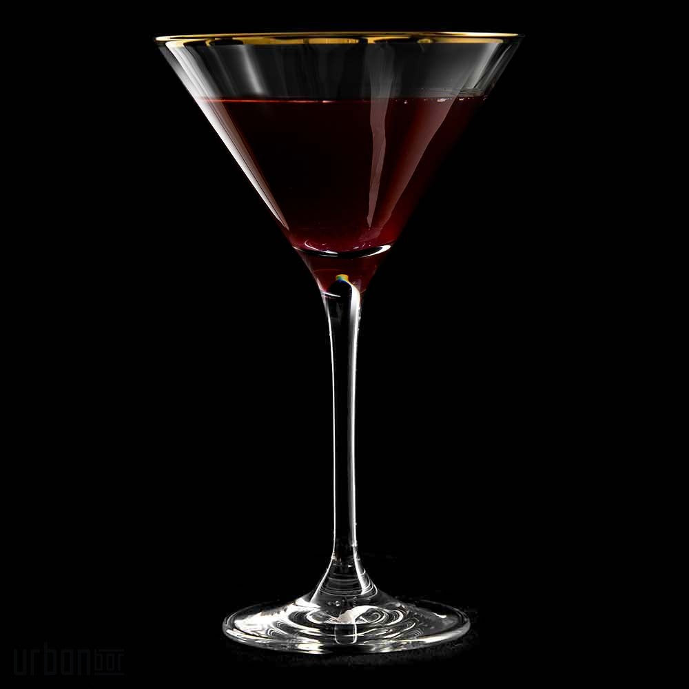 Verdot Copa de martini con borde dorado 21cl - Caja de 6