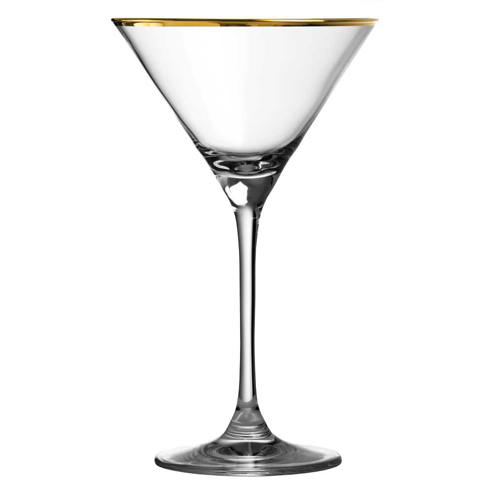 Verdot Gold Rim Martini Glass 21cl- Box 6
