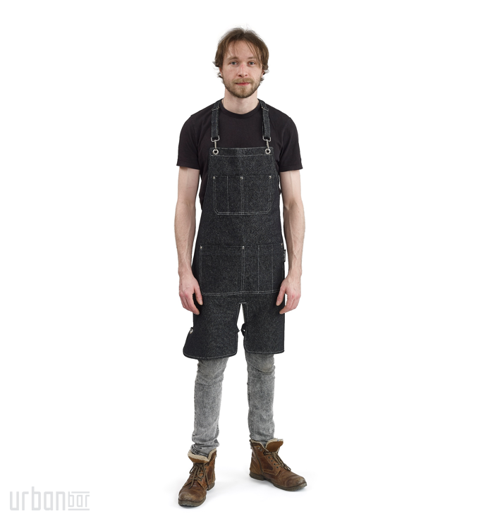 Delantal 100 % vaquero con bolsillo canguro
