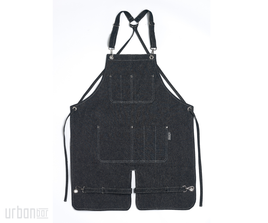 Delantal 100 % vaquero con bolsillo canguro
