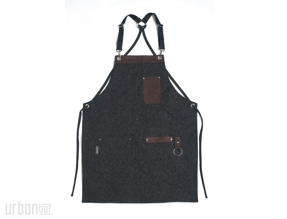 Delantal 100% Denim con Detalles en Cuero I