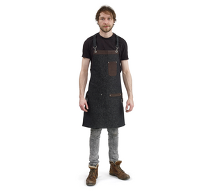 100% Denim Apron with Leather Details I
