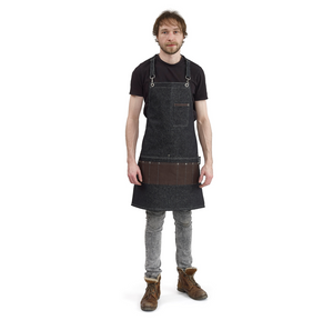 100% Denim Apron with Leather Details II