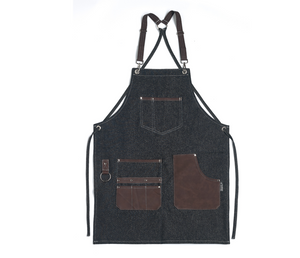 100% Denim Apron with Leather Details III